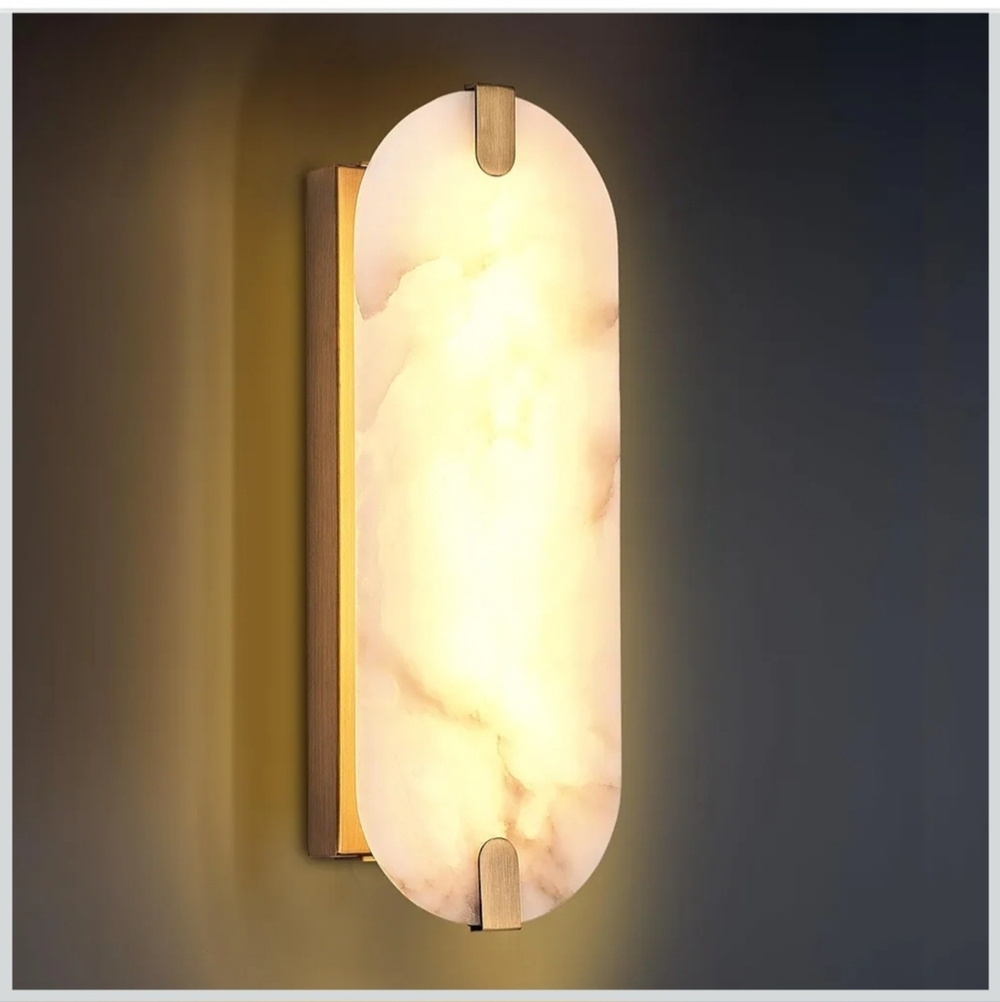 DLUCE 14" Alabaster Wall Sconce Set
